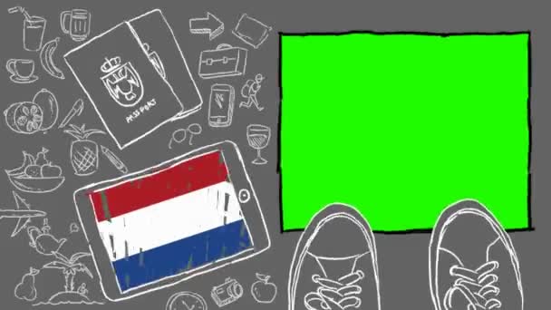 Нідерланди Боку Звернено Туризм — стокове відео