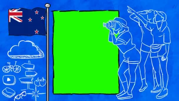 ニュージーランド手描きの観光 — ストック動画