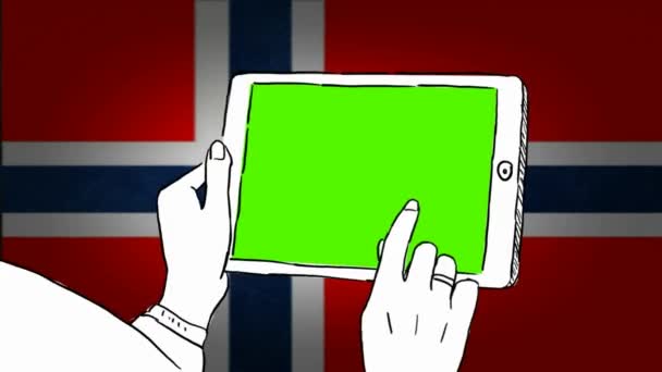 Norge Hand Dras Turism — Stockvideo