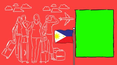 Filipinler çizilmiş Turizm el