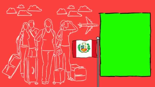 Peru Hand Getekende Toerisme — Stockvideo