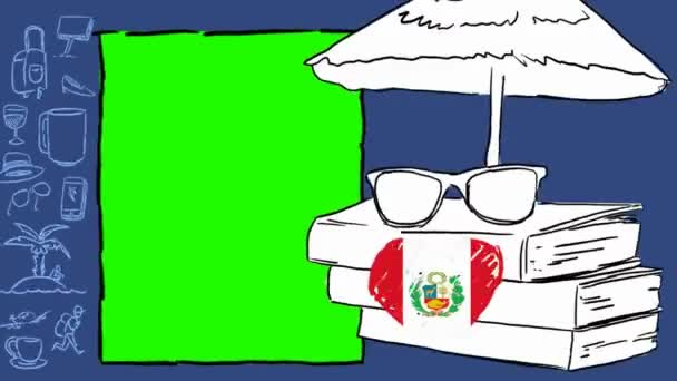 Perù Turismo Disegnato Mano — Video Stock