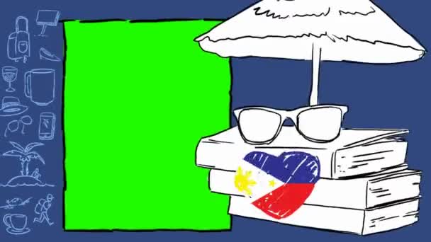 Philippines Hand Drawn Tourism — Stock Video