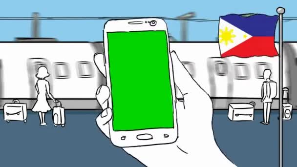 Filipinas Dibujado Mano Turismo — Vídeo de stock