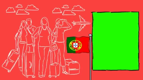 Portugiesischer Handgezeichneter Tourismus — Stockvideo