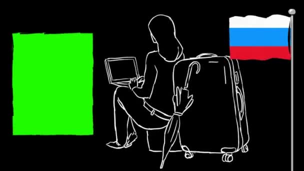 Russie Tourisme Dessiné Main — Video