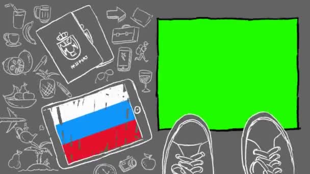 Rusia Dibujado Mano Turismo — Vídeos de Stock