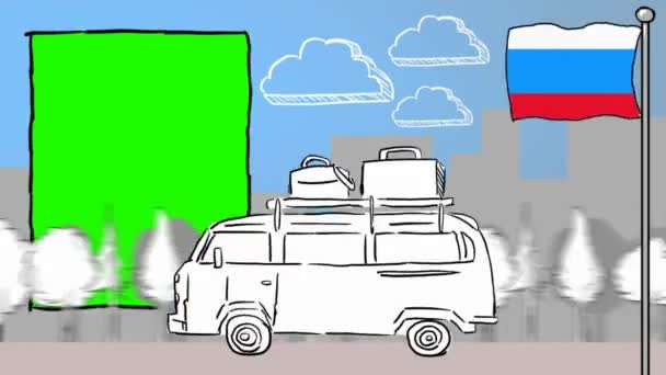 Rusland Hand Getekende Toerisme — Stockvideo