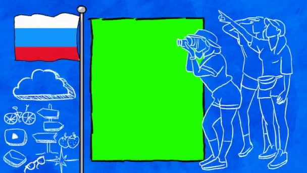 Rusia Dibujado Mano Turismo — Vídeos de Stock