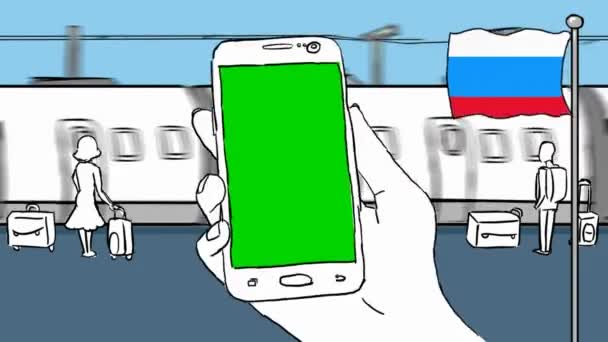 Russie Tourisme Dessiné Main — Video