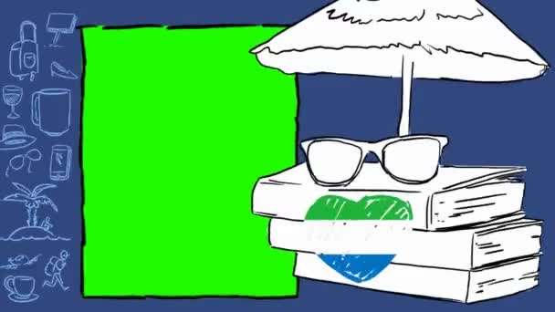 Sierra Leone Turismo Disegnato Mano — Video Stock