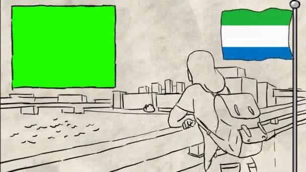 Sierra Leone Hand Drawn Tourism — Stock Video