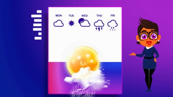 Prévisions Météorologiques Animation Vectorielle — Video