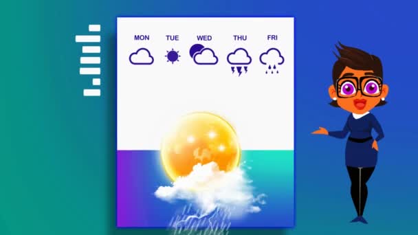 Väderprognos Vector Animation — Stockvideo