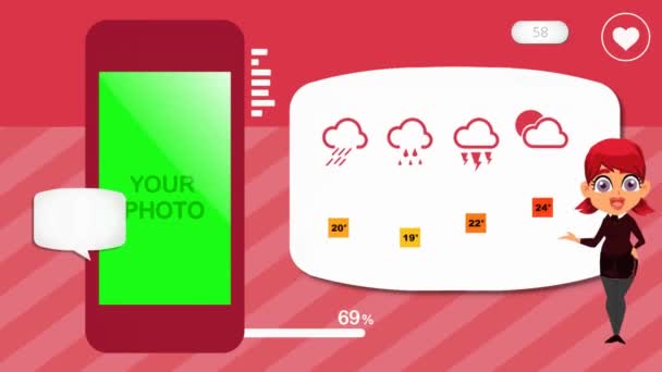 Weerbericht Vector Animatie — Stockvideo