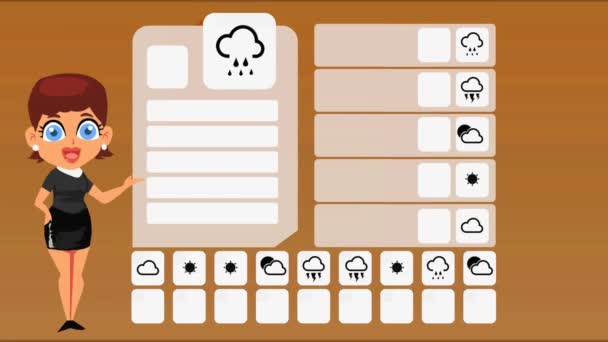 Previsioni Meteo Animazione Vettoriale — Video Stock