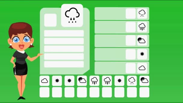 Wettervorhersage Vektoranimation — Stockvideo