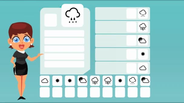 Previsioni Meteo Animazione Vettoriale — Video Stock