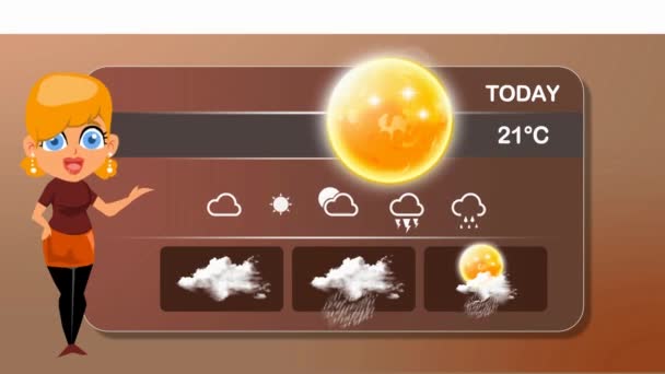 Pronóstico Del Tiempo Animación Vectorial — Vídeos de Stock