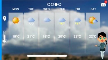 hava tahmini vektör animasyon