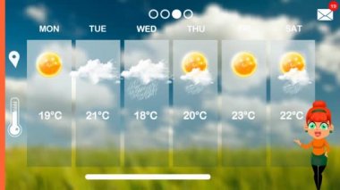 hava tahmini vektör animasyon