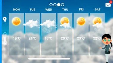 hava tahmini vektör animasyon