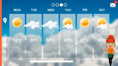 hava tahmini vektör animasyon