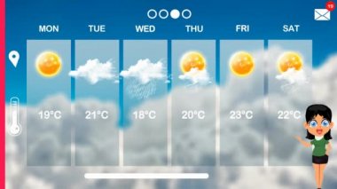 hava tahmini vektör animasyon