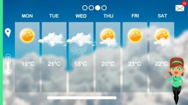 hava tahmini vektör animasyon