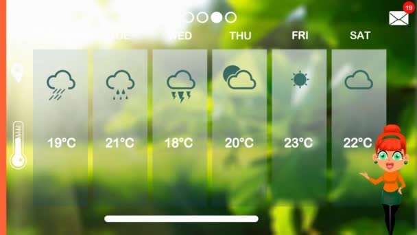 Weather Forecast Vector Animation — Stock Video