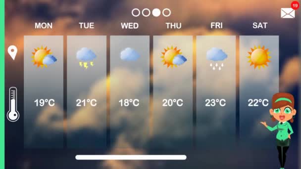 Weather Forecast Vector Animation — Stock Video