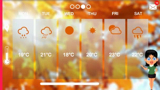 Previsioni Meteo Animazione Vettoriale — Video Stock