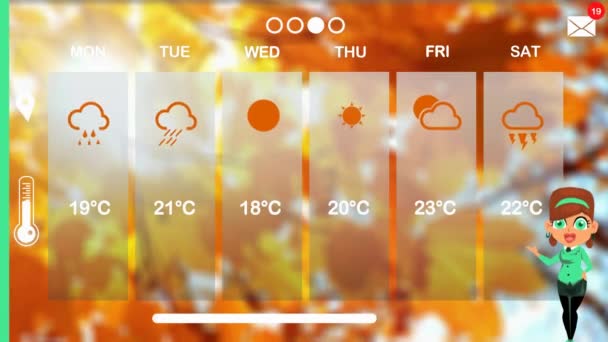 Weather Forecast Vector Animation — Stock Video