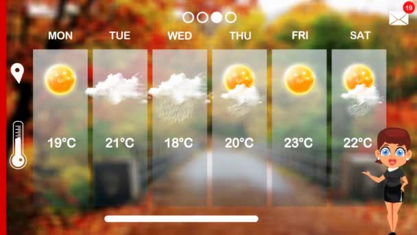 Weather Forecast Vector Animation — Stock Video