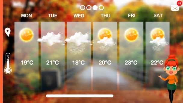 Weather Forecast Vector Animation — Stock Video