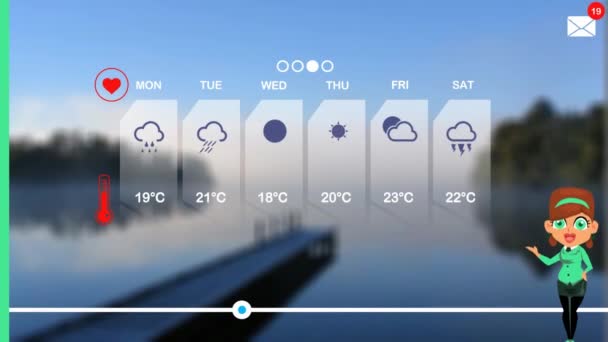 Previsioni Meteo Animazione Vettoriale — Video Stock