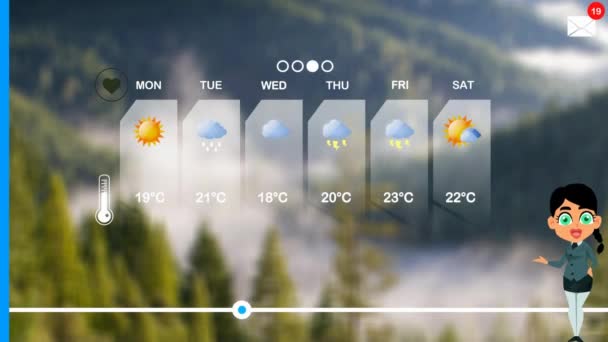 Weather Forecast Vector Animation — Stock Video