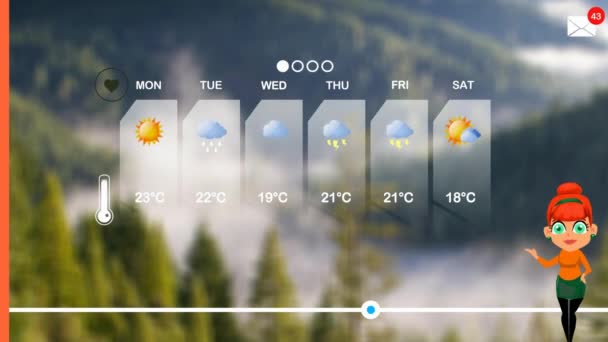 Previsioni Meteo Animazione Vettoriale — Video Stock