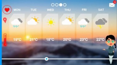 hava tahmini vektör animasyon