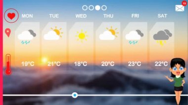 hava tahmini vektör animasyon