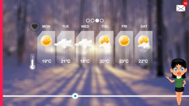 Previsioni Meteo Animazione Vettoriale — Video Stock