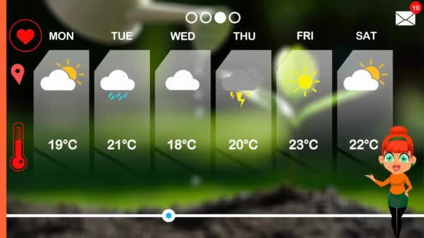 Previsioni Meteo Animazione Vettoriale — Video Stock