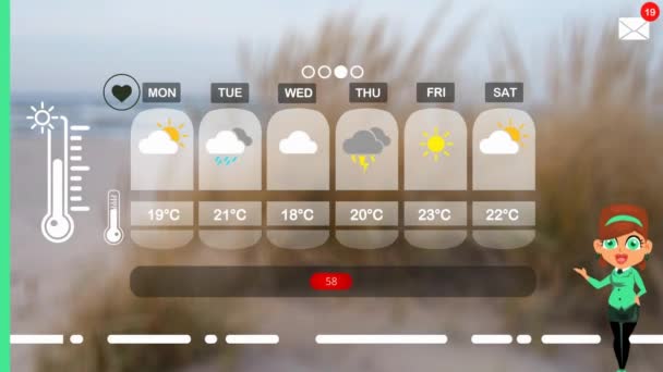 Previsioni Meteo Animazione Vettoriale — Video Stock