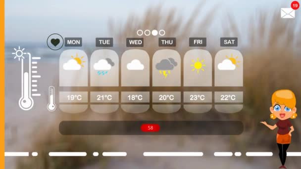 Previsioni Meteo Animazione Vettoriale — Video Stock