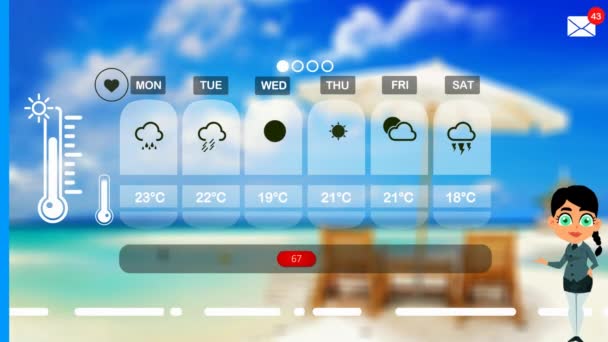 Weather Forecast Vector Animation — Stock Video