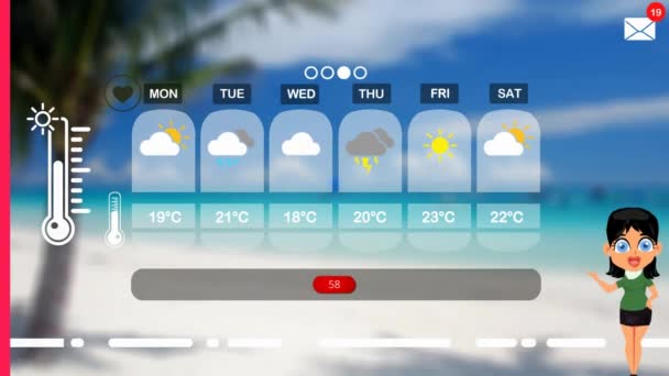 Previsioni Meteo Animazione Vettoriale — Video Stock