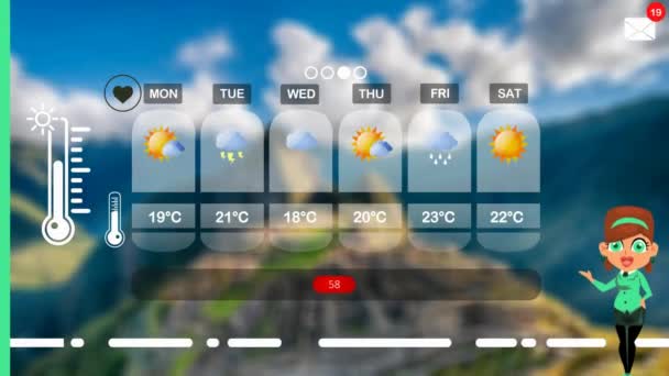 Previsioni Meteo Animazione Vettoriale — Video Stock