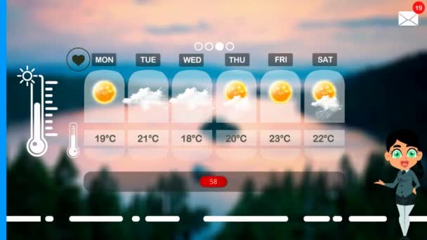 Previsioni Meteo Animazione Vettoriale — Video Stock