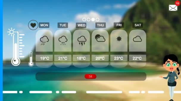 Previsioni Meteo Animazione Vettoriale — Video Stock