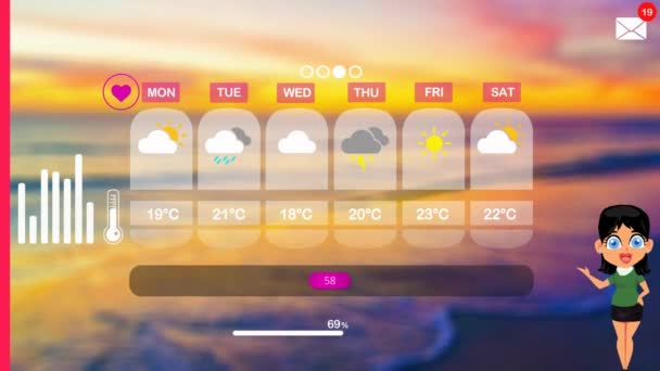 Weather Forecast Vector Animation — Stock Video